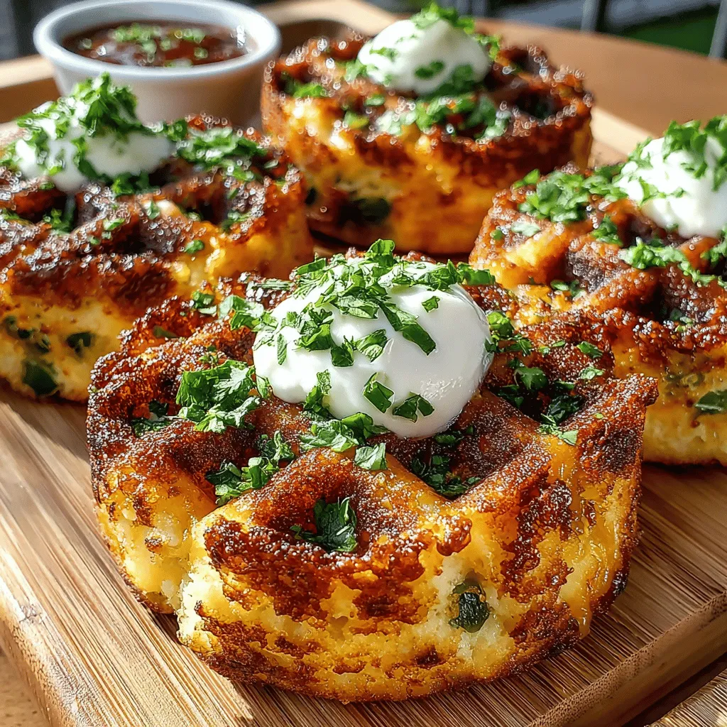 Hatch Chili Cornbread Waffle Bites are a delightful fusion of classic flavors and contemporary culinary techniques. These mini waffles encapsulate the rich, slightly sweet taste of cornbread while introducing a spicy kick from the famed Hatch green chilies. Perfect as an appetizer, snack, or even a unique side dish, these waffle bites are versatile enough to complement a variety of meals or stand alone as a tasty treat.