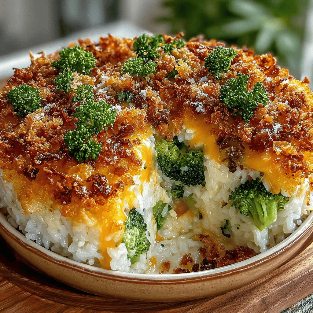 Cheesy Broccoli Rice Casserole is a beloved dish that embodies comfort food at its finest. With its rich blend of flavors and textures, this casserole offers a delightful combination of creamy cheese, tender broccoli, and fluffy rice. It’s the kind of meal that warms the heart and brings families together around the dinner table. The dish not only satisfies cravings but also serves as a nutritious option, highlighting the health benefits of broccoli and the versatility of rice as a staple ingredient.
