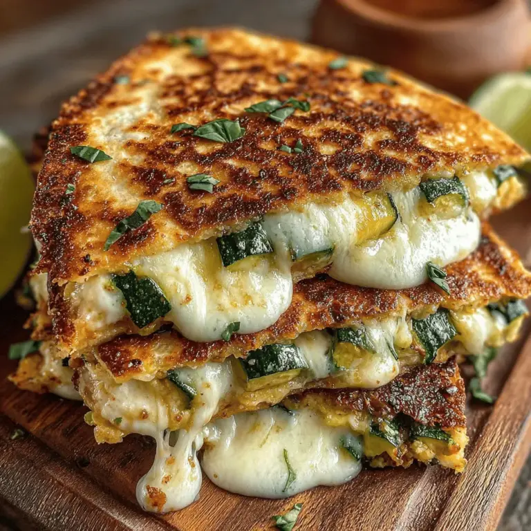 When it comes to mealtime, finding a dish that appeals to children while also being nutritious can often feel like a daunting task. Enter Cheesy Zucchini Lasagna Quesadillas—a delightful fusion of flavors that combines the classic comfort of lasagna with the fun, hand-held convenience of quesadillas. This dish not only tantalizes young taste buds but also packs in the goodness of vegetables, making it a perfect choice for families looking to create healthier meals.