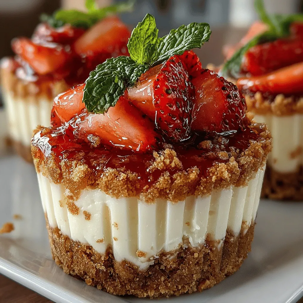 To create a delicious base for your Strawberry Bliss No-Bake Cheesecake Cups, you’ll need to focus on achieving the right texture and firmness. Start by gathering your crust ingredients: crushed graham crackers, melted butter, and a touch of sugar. The graham crackers provide a sweet, crunchy texture, while the butter binds the mixture together to create a firm base.