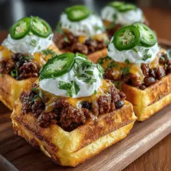 Chili Cheese Cornbread Waffle Sliders are a delightful culinary creation that masterfully blends the comforting flavors of cornbread, zesty chili, and gooey cheese into a fun and portable dish. This innovative recipe takes the best elements of classic comfort food and reimagines them in a way that is perfect for casual gatherings, game day festivities, or a cozy family meal at home. The combination of sweet and savory cornbread waffles paired with hearty chili creates a satisfying experience that will leave your guests coming back for more.
