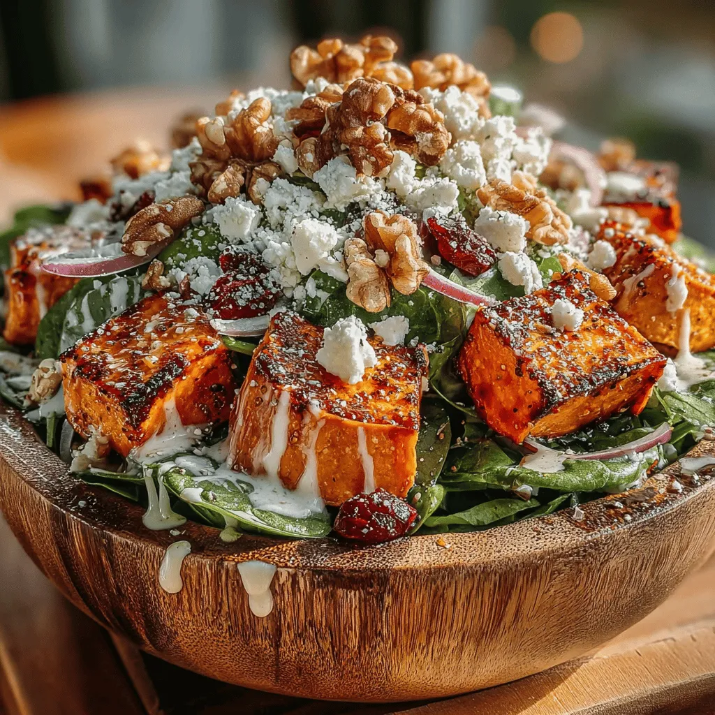 The dressing for our Maple Roasted Sweet Potato Salad is a crucial element that enhances both flavor and health benefits. The primary ingredients include balsamic vinegar and Dijon mustard. Balsamic vinegar is not only a flavor powerhouse but also brings numerous health benefits. It is rich in antioxidants, which can help combat oxidative stress and inflammation in the body. Moreover, it has a low calorie count, making it a great choice for those monitoring their caloric intake.
