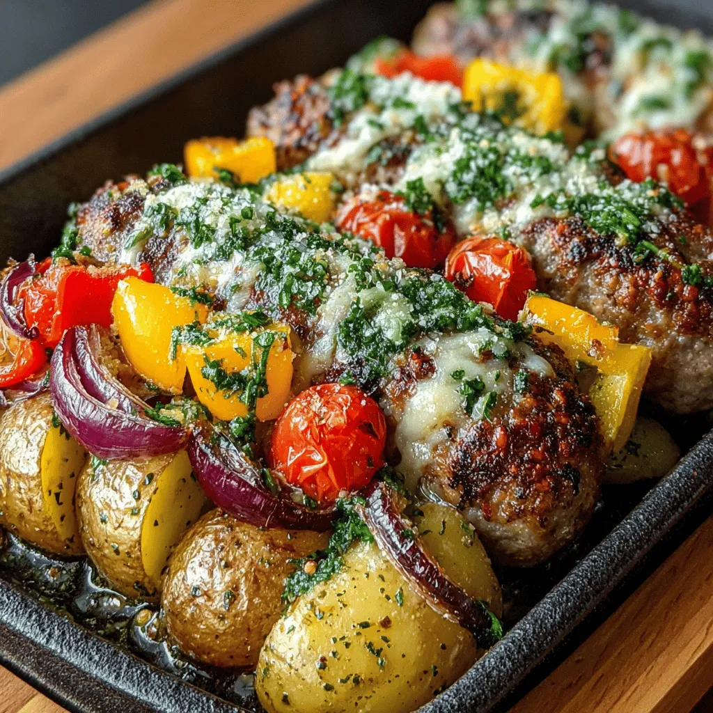 Sizzling Italian Sausage and Herb-Infused Potato Bake is a delightful dish that brings together the robust flavors of Italian sausages with the comforting heartiness of potatoes. This recipe is not only easy to prepare but also offers a vibrant combination of colors and tastes that make it a perfect choice for family dinners or gatherings. The use of fresh ingredients and herbs enhances the flavor profile, making every bite a culinary experience. With its crispy edges and tender center, this dish is a true comfort food that warms the soul.