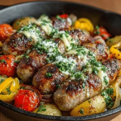 Sizzling Italian Sausage and Herb-Infused Potato Bake is a delightful dish that brings together the robust flavors of Italian sausages with the comforting heartiness of potatoes. This recipe is not only easy to prepare but also offers a vibrant combination of colors and tastes that make it a perfect choice for family dinners or gatherings. The use of fresh ingredients and herbs enhances the flavor profile, making every bite a culinary experience. With its crispy edges and tender center, this dish is a true comfort food that warms the soul.