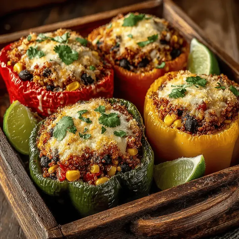 Stuffed peppers are a culinary classic renowned for their versatility and ability to adapt to a plethora of ingredients and flavor profiles. This dish not only pleases the palate but also serves as a canvas for creativity in the kitchen. When it comes to healthy eating, Savory Quinoa and Black Bean Stuffed Peppers stand out as a brilliant option. This recipe is an excellent way to fuse taste with nutrition, offering a meal that is satisfying and wholesome.