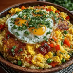 Savory Vegetable Fried Rice with Scrambled Eggs