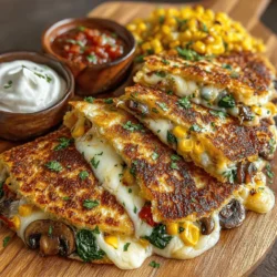 - 2 cups shredded cheese (cheddar, mozzarella, or a blend) - 1 cup mixed vegetables (bell peppers, spinach, mushrooms, corn) - 4 large flour tortillas - 1 tablespoon olive oil - 1 teaspoon ground cumin - 1 teaspoon chili powder - Salt and pepper to taste