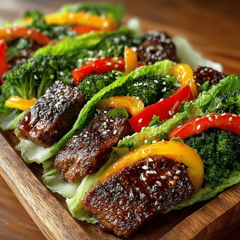 In today’s fast-paced world, finding a delicious yet healthy meal can often feel like a daunting task. Enter the Savory Beef and Vegetable Stir-Fry Wraps, a perfect blend of tender beef and fresh vegetables wrapped in crisp lettuce. This recipe offers a quick, nutritious option for lunch or dinner, satisfying both taste and health needs. With a colorful mix of bell peppers, broccoli, and aromatic seasonings, this dish is not only visually appealing but also packed with flavor. Whether you're looking to impress your family or simply enjoy a meal that bursts with taste, these wraps are a delightful choice.