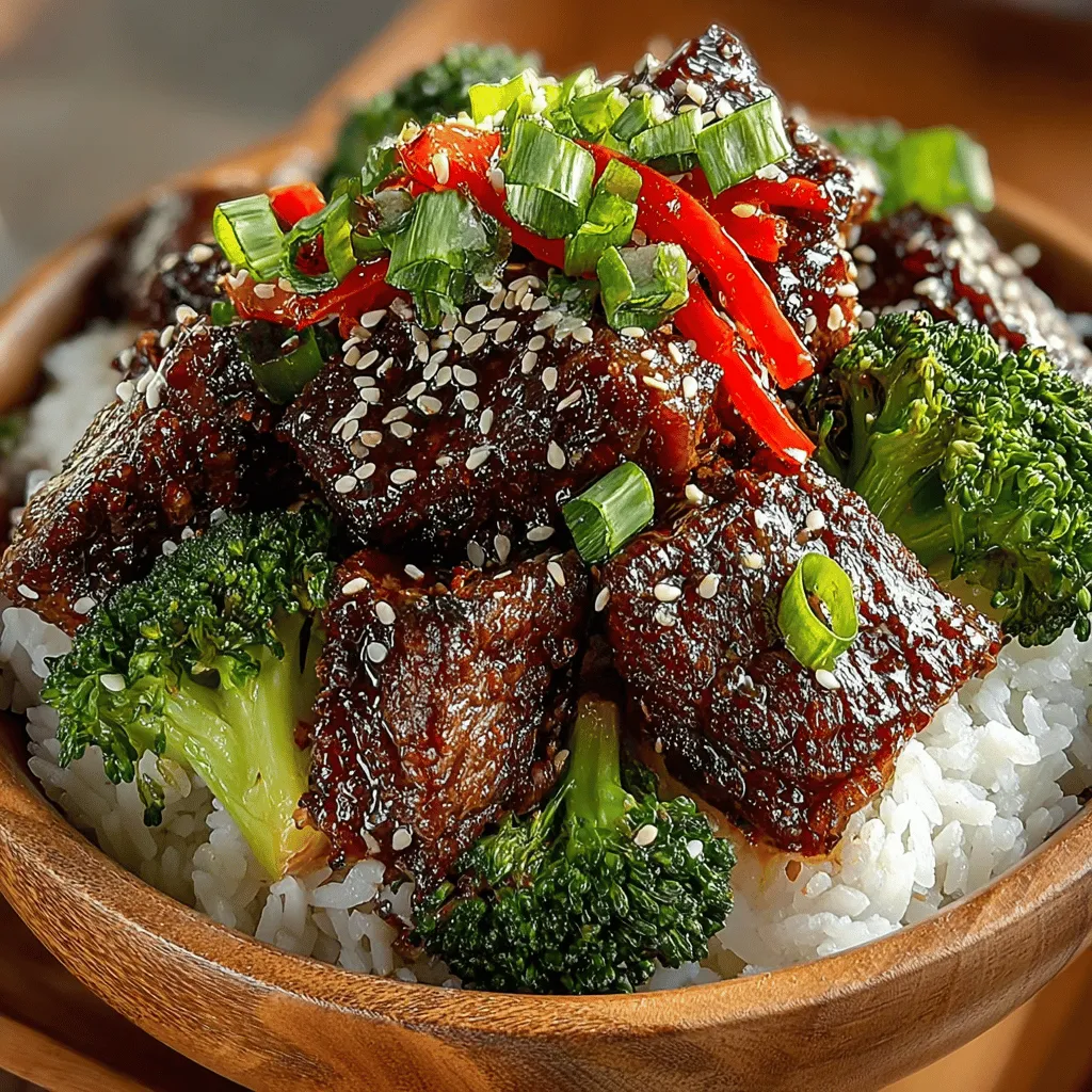 - 1 pound beef sirloin, thinly sliced - 2 cups broccoli florets - 1 red bell pepper, sliced - 3 tablespoons soy sauce - 2 tablespoons oyster sauce - 1 tablespoon cornstarch - 2 tablespoons vegetable oil - 2 cloves garlic, minced - 1 teaspoon ginger, minced - Salt and pepper to taste - Cooked rice or noodles, for serving
