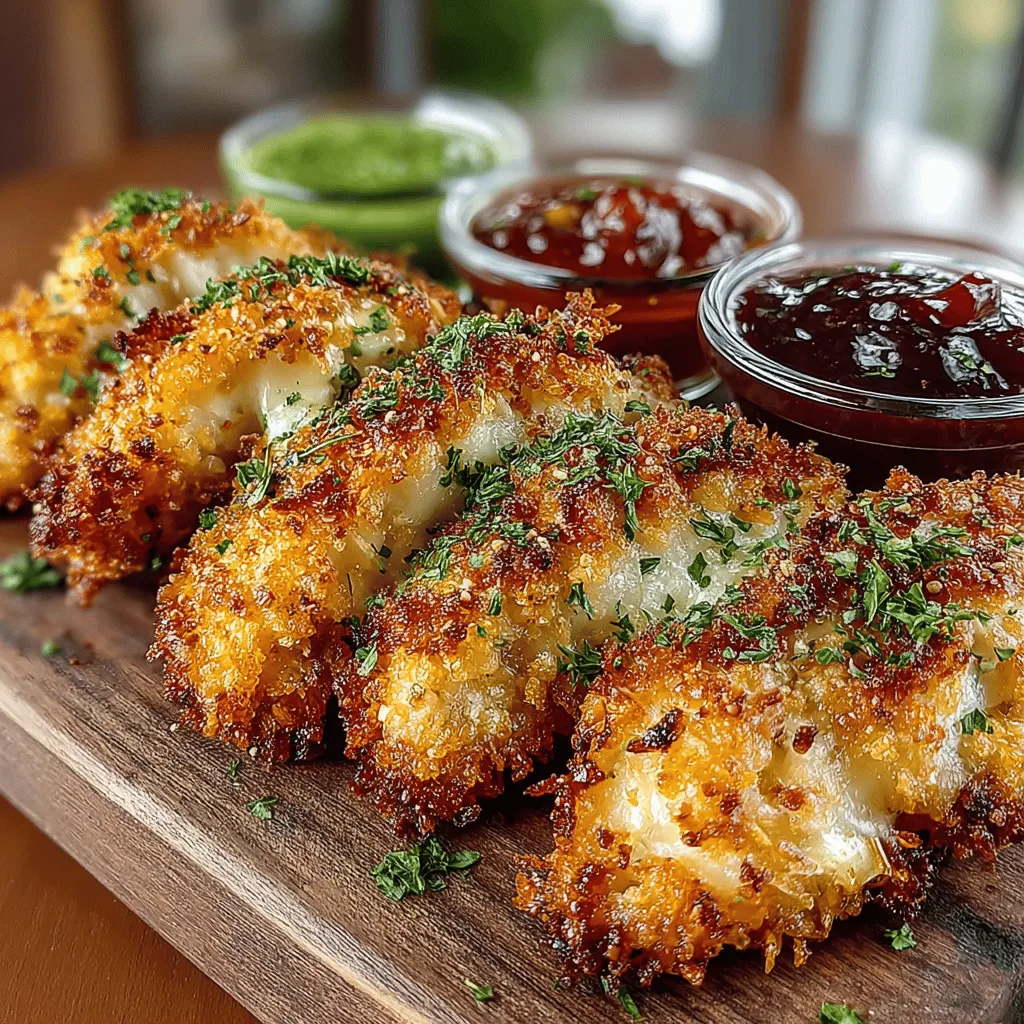 - 1 pound chicken tenders - 1 cup buttermilk - 1 cup panko breadcrumbs - ½ cup grated Parmesan cheese - 1 teaspoon garlic powder - 1 teaspoon onion powder - 1 teaspoon smoked paprika - 1 teaspoon salt - ½ teaspoon black pepper - 1 teaspoon dried Italian herbs (such as oregano or basil) - Cooking spray or olive oil for drizzling