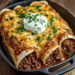 Cheesy Beef Delight Enchiladas are a comforting and savory dish that perfectly balances rich flavors and satisfying textures. Enchiladas hold a special place in Mexican cuisine, celebrated for their versatility and ability to cater to a wide range of tastes. Whether you are a novice cook trying your hand at a new recipe or an experienced chef looking to impress at the dinner table, these enchiladas make for an ideal choice for family dinners or gatherings. With layers of seasoned ground beef, beans, cheese, and a zesty enchilada sauce, this dish promises to be a crowd-pleaser.