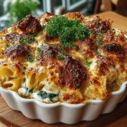 Creamy Spinach and Chicken Pasta Bake