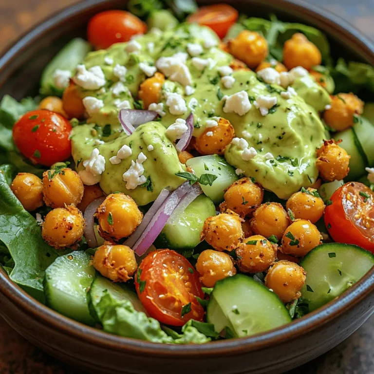 The Crunchy Chickpea Delight Salad is a vibrant and nutritious dish that stands out for its delightful textures and flavors. Packed with protein-rich chickpeas and an array of mixed greens, this salad is not only a feast for the eyes but also a powerhouse of health benefits. Perfect for any occasion—whether you're hosting a dinner party, preparing a quick lunch, or looking for a healthy side dish—this salad caters to various dietary needs, making it suitable for vegans, vegetarians, and those following a gluten-free lifestyle.