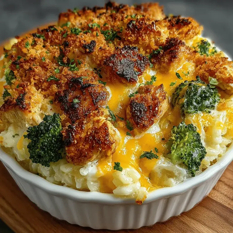 In the world of comfort food, few dishes can compete with a warm, cheesy casserole that combines tender chicken, vibrant broccoli, and fluffy rice. The Cheesy Chicken & Broccoli Rice Bake is not just a meal; it’s a complete dining experience that brings together wholesome ingredients in a way that is both satisfying and delicious. This recipe is perfect for family dinners, meal prep, or when you want to impress guests without spending hours in the kitchen. Its rich flavors and creamy texture invite you to indulge, making it a favorite among both children and adults alike.