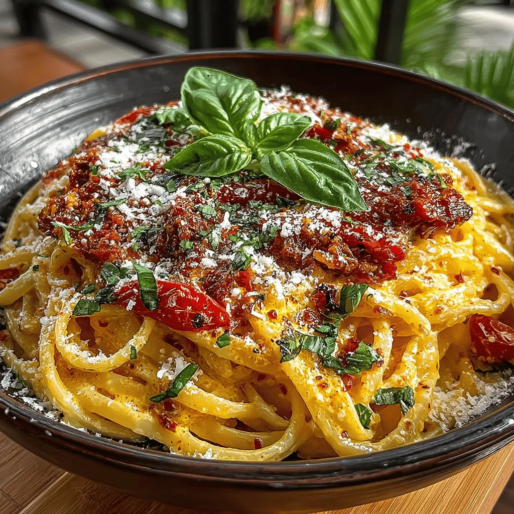 - 8 ounces of pasta (fettuccine or penne) - 2 tablespoons of olive oil - 3 cloves of fresh garlic, minced - 1 can (14.5 ounces) of diced tomatoes - 1 cup of heavy cream - 1 cup of fresh basil leaves, chopped - 1 teaspoon of dried oregano - 1/4 teaspoon of red pepper flakes (optional) - 1/2 cup of grated Parmesan cheese - Salt and pepper to taste