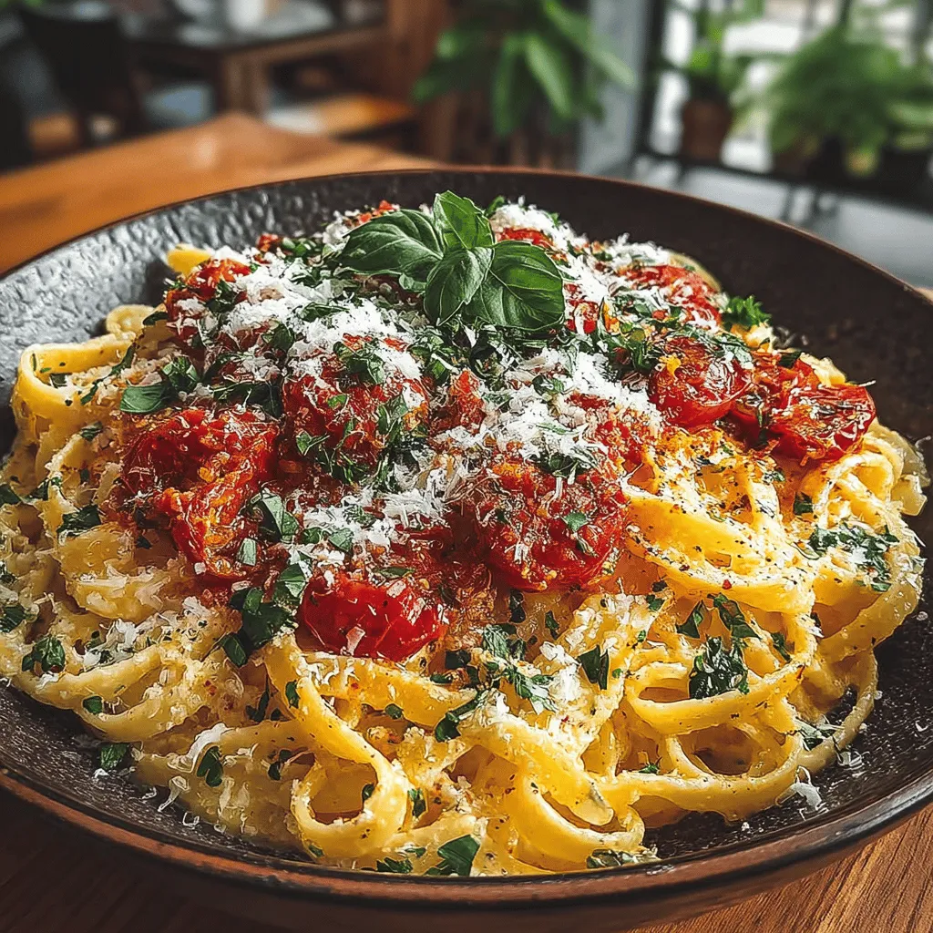 - 8 ounces of pasta (fettuccine or penne) - 2 tablespoons of olive oil - 3 cloves of fresh garlic, minced - 1 can (14.5 ounces) of diced tomatoes - 1 cup of heavy cream - 1 cup of fresh basil leaves, chopped - 1 teaspoon of dried oregano - 1/4 teaspoon of red pepper flakes (optional) - 1/2 cup of grated Parmesan cheese - Salt and pepper to taste