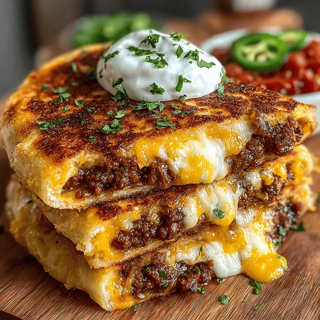 Savory Beef and Bean Quesadillas are a delightful fusion of flavors and textures that make for an ideal meal option, whether you're preparing a quick weeknight dinner or hosting a casual gathering. This dish showcases the rich, seasoned goodness of ground beef, the creamy indulgence of cheese, and the heartiness of black beans, all enveloped in a warm tortilla. The appeal of quesadillas lies not only in their delicious taste but also in their remarkable versatility—allowing home cooks to customize the ingredients based on personal preferences and dietary needs.