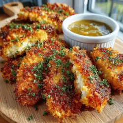 Crunch-tastic Chicken Tenders with Sweet Honey Mustard Drizzle