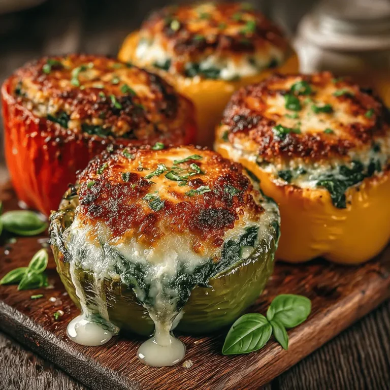 - 4 large bell peppers (red, yellow, or green) - 1 pound ground turkey - 2 cups fresh spinach, chopped - 1 cup cooked quinoa - 1 small onion, diced - 2 cloves garlic, minced - 1 cup mozzarella cheese, shredded - 1 teaspoon olive oil - 1 teaspoon Italian seasoning - Salt and pepper to taste - Fresh herbs (like parsley or basil) for garnish (optional)