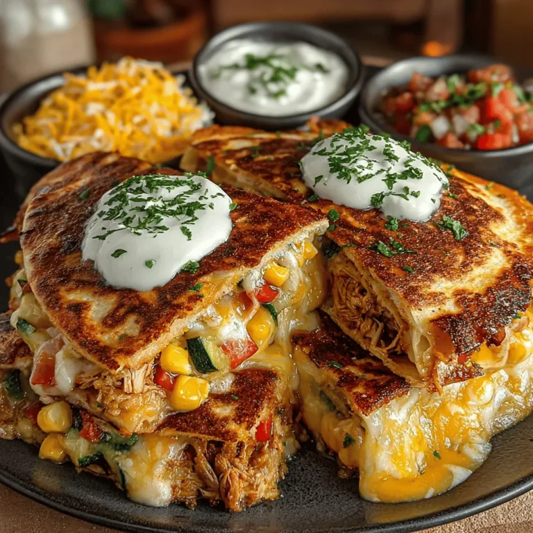 - 2 chicken breasts, diced - 1 bell pepper (any color), diced - 1 medium zucchini, diced - 1 cup corn (fresh, frozen, or canned) - 1 red onion, finely chopped - 1 cup spinach or kale, chopped - 1 teaspoon garlic powder - 1 teaspoon ground cumin - 1 teaspoon chili powder - 1 cup shredded cheese (cheddar, Monterey Jack, or a blend) - 4 large flour tortillas - Olive oil for cooking - Salt and pepper to taste