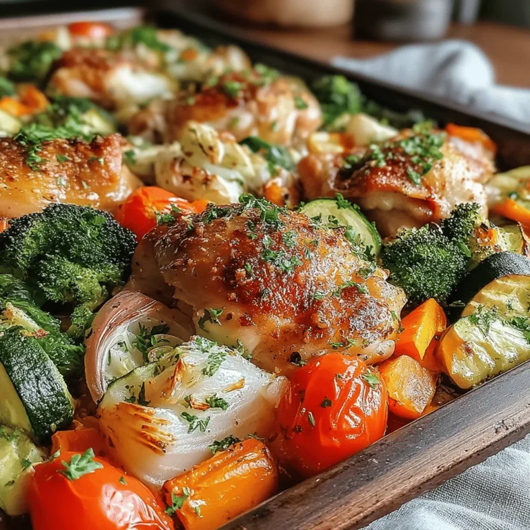 In today's fast-paced world, finding a healthy, delicious, and easy-to-make dinner option can be a challenge. Enter the Sheet Pan Veggie Delight with Chicken—a vibrant dish that combines tender chicken thighs with a colorful medley of vegetables, all roasted to perfection on a single sheet pan. This recipe is not only a feast for the eyes but also a nutritious meal that can be prepared in about 30 minutes.