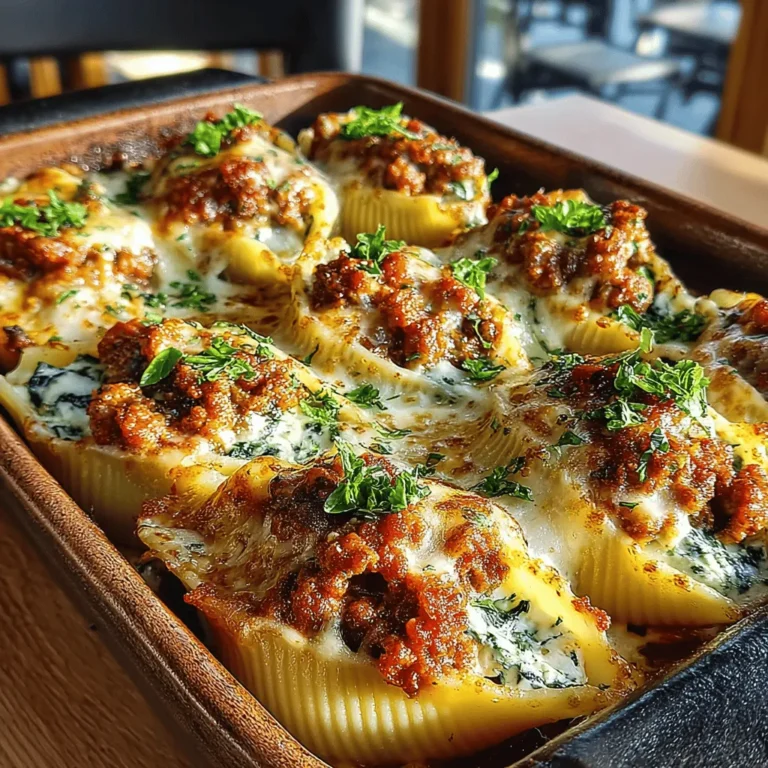 - 12 jumbo pasta shells - 1 pound ground turkey - 2 cups fresh spinach, chopped - 1 cup ricotta cheese - 1 cup shredded mozzarella cheese - 1/2 cup grated Parmesan cheese - 2 cups marinara sauce - 1 teaspoon Italian seasoning - 1 teaspoon garlic powder - Salt and pepper to taste - Olive oil for cooking