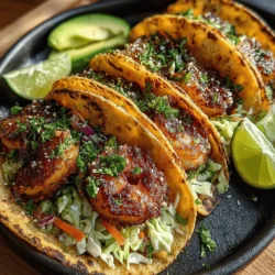 - 1 pound large shrimp, peeled and deveined - 2 tablespoons olive oil - 1 teaspoon chili powder - 1 teaspoon paprika - 1 teaspoon garlic powder - 1 teaspoon ground cumin - Salt and pepper to taste - 1 cup green cabbage, finely shredded - 1 cup red cabbage, finely shredded - 1/2 cup fresh cilantro, chopped - 1 lime, juiced - 1/4 cup mayonnaise (optional) - 8 small corn tortillas