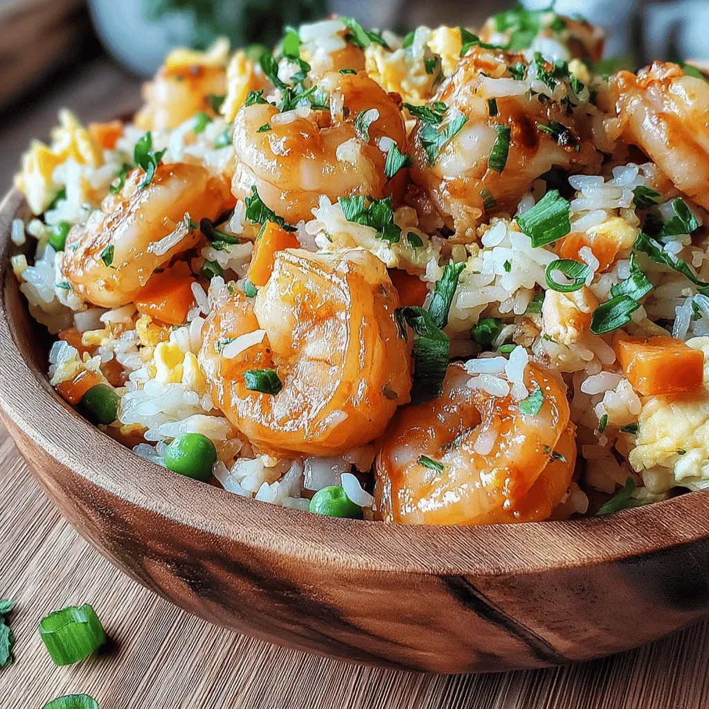 Garlic-Infused Shrimp Delight is a vibrant and satisfying dish that brings together the rich flavors of shrimp and fresh vegetables, all enveloped in the comforting embrace of fried rice. This recipe is perfect for those looking to enjoy a quick yet nutritious meal that doesn’t compromise on taste. The combination of succulent shrimp and colorful vegetables not only makes for a delightful presentation but also packs a punch of essential nutrients.