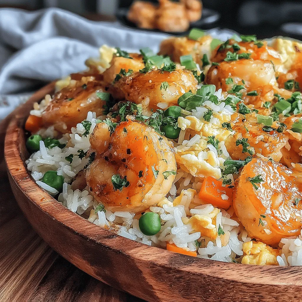 Garlic-Infused Shrimp Delight is a vibrant and satisfying dish that brings together the rich flavors of shrimp and fresh vegetables, all enveloped in the comforting embrace of fried rice. This recipe is perfect for those looking to enjoy a quick yet nutritious meal that doesn’t compromise on taste. The combination of succulent shrimp and colorful vegetables not only makes for a delightful presentation but also packs a punch of essential nutrients.