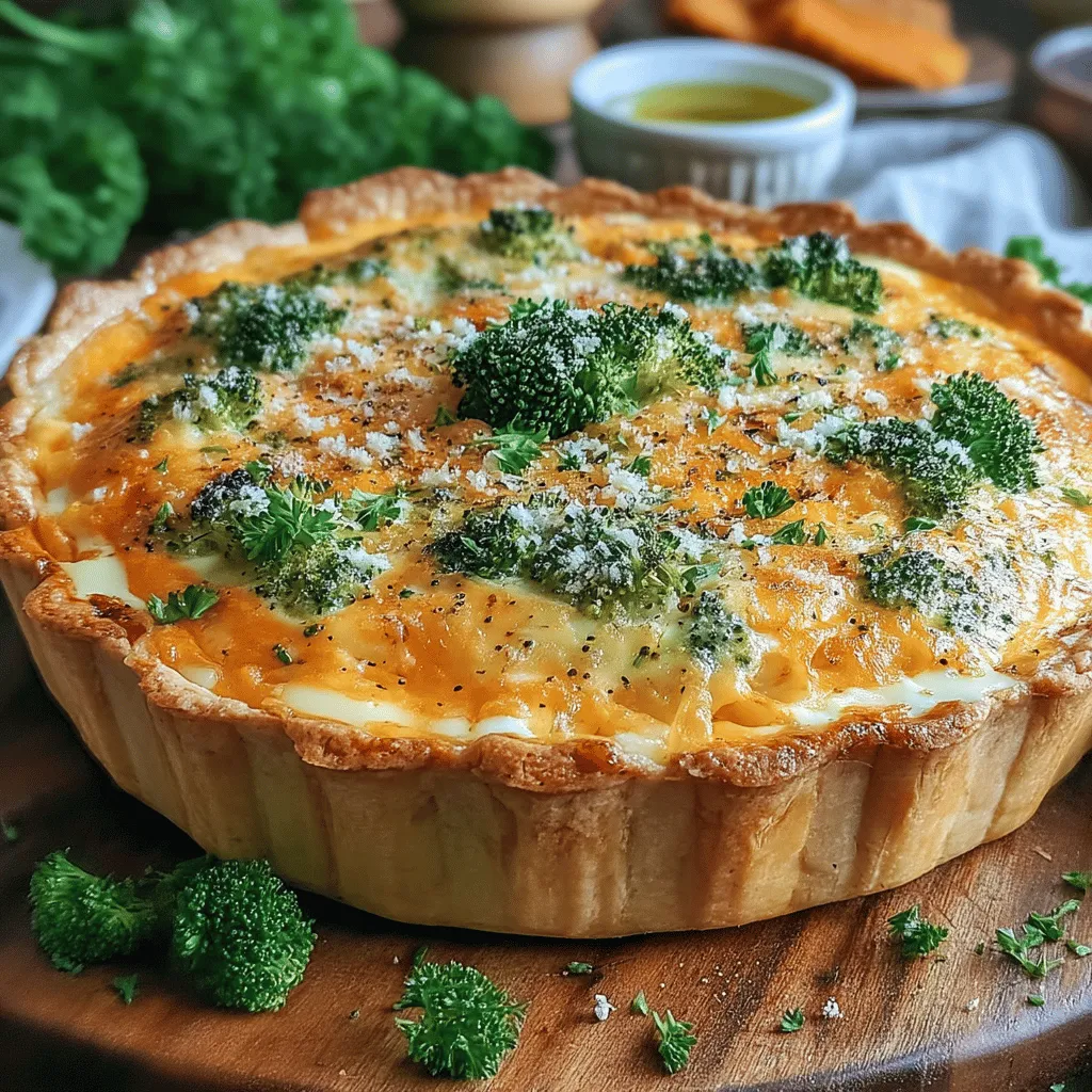 Quiche is a delightful dish that seamlessly transitions from breakfast to lunch or dinner, making it a beloved staple in many households. The Cheesy Broccoli Bliss Quiche stands out with its harmonious combination of comforting flavors and nutritious ingredients, making it an ideal choice for families on the go or for special gatherings. Its easy preparation and quick cooking time further enhance its appeal, ensuring that you can enjoy a delicious meal without spending hours in the kitchen.