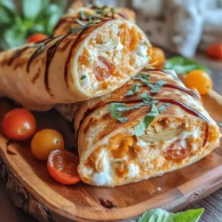 Hearty Air Fryer Artichoke and Caprese Wrap