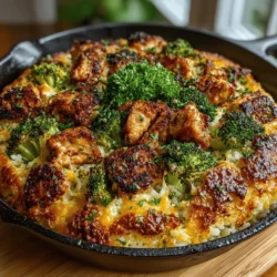 One-Pan Cheesy Broccoli and Chicken Rice Bake is the epitome of easy comfort food that brings warmth and satisfaction to your dining table. This delightful dish combines tender chicken, vibrant broccoli, and gooey cheese, creating a meal that is not only delicious but also incredibly convenient for busy weeknights or family gatherings. The beauty of a one-pan recipe lies in its simplicity: you can prepare everything in one dish, which means less time spent on cleanup and more time enjoying your meal with loved ones. Whether you're a seasoned chef or a novice, this recipe will guide you through a seamless cooking experience.