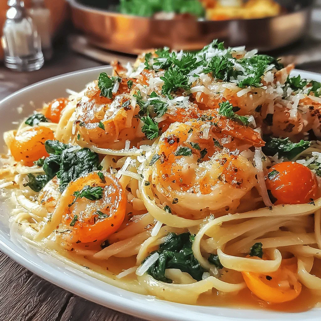 Garlic Shrimp & Spinach Linguine Delight is a quick, healthy, and flavorful meal that brings together the best of the sea and garden. This delightful dish showcases succulent shrimp sautéed with fresh garlic and vibrant spinach, all elegantly combined with al dente linguine.