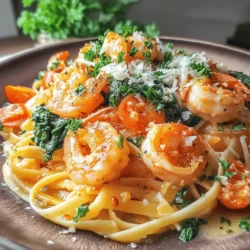 Garlic Shrimp & Spinach Linguine Delight