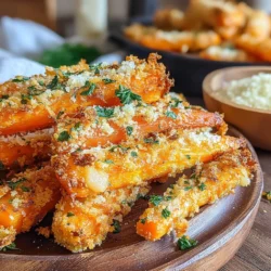 Garlic Herb Fried Breaded Carrots are a delightful twist on a classic vegetable side dish. This recipe transforms ordinary carrots into a crispy, flavorful treat that is sure to impress family and friends. The combination of garlic, fresh herbs, and a crunchy breading creates a deliciously unique flavor that elevates the humble carrot to gourmet status.