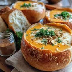 Cozy Creamy Cheesy Pumpkin Soup Bowls
